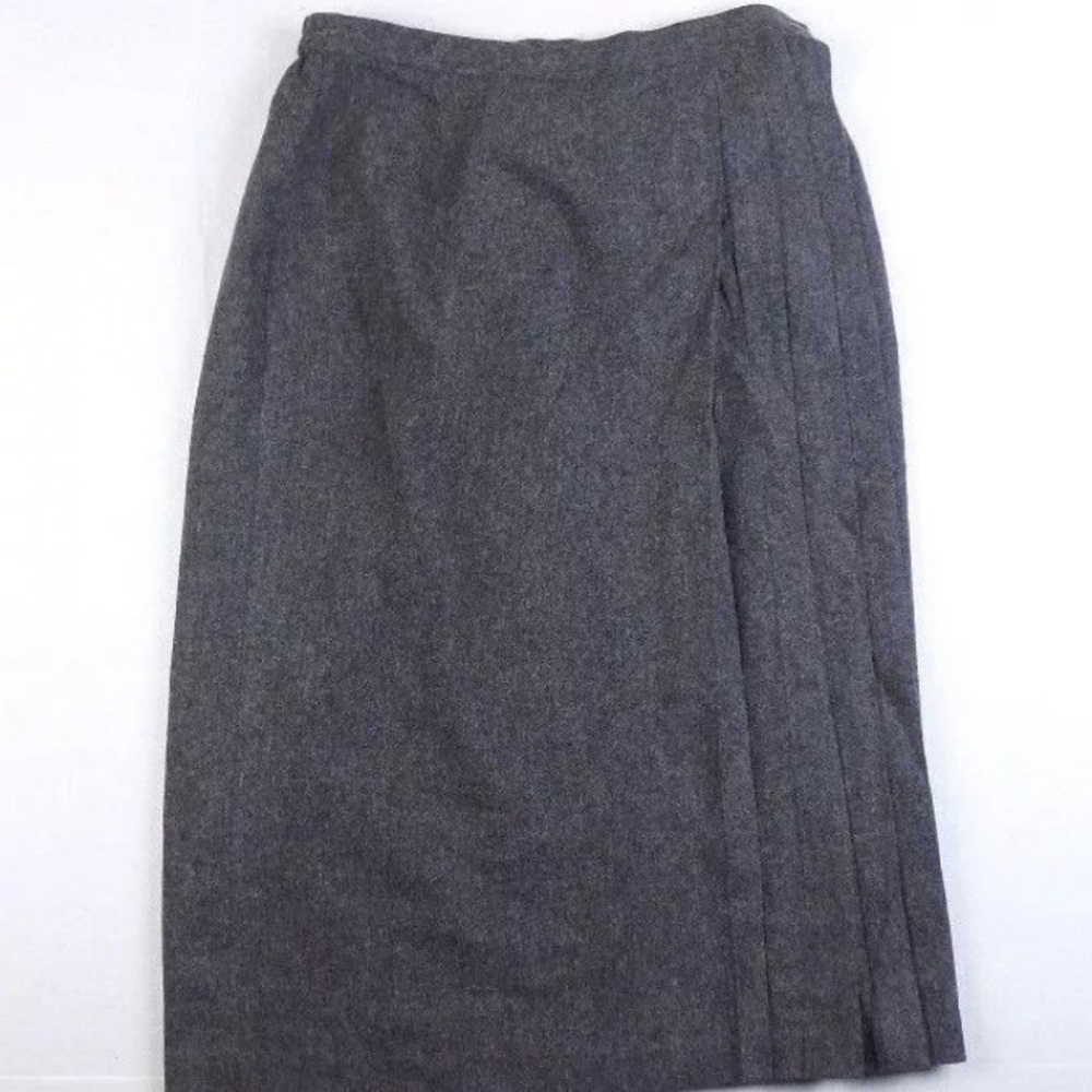 Orvis Wrap Wool Skirt Solid Charcoal Gray